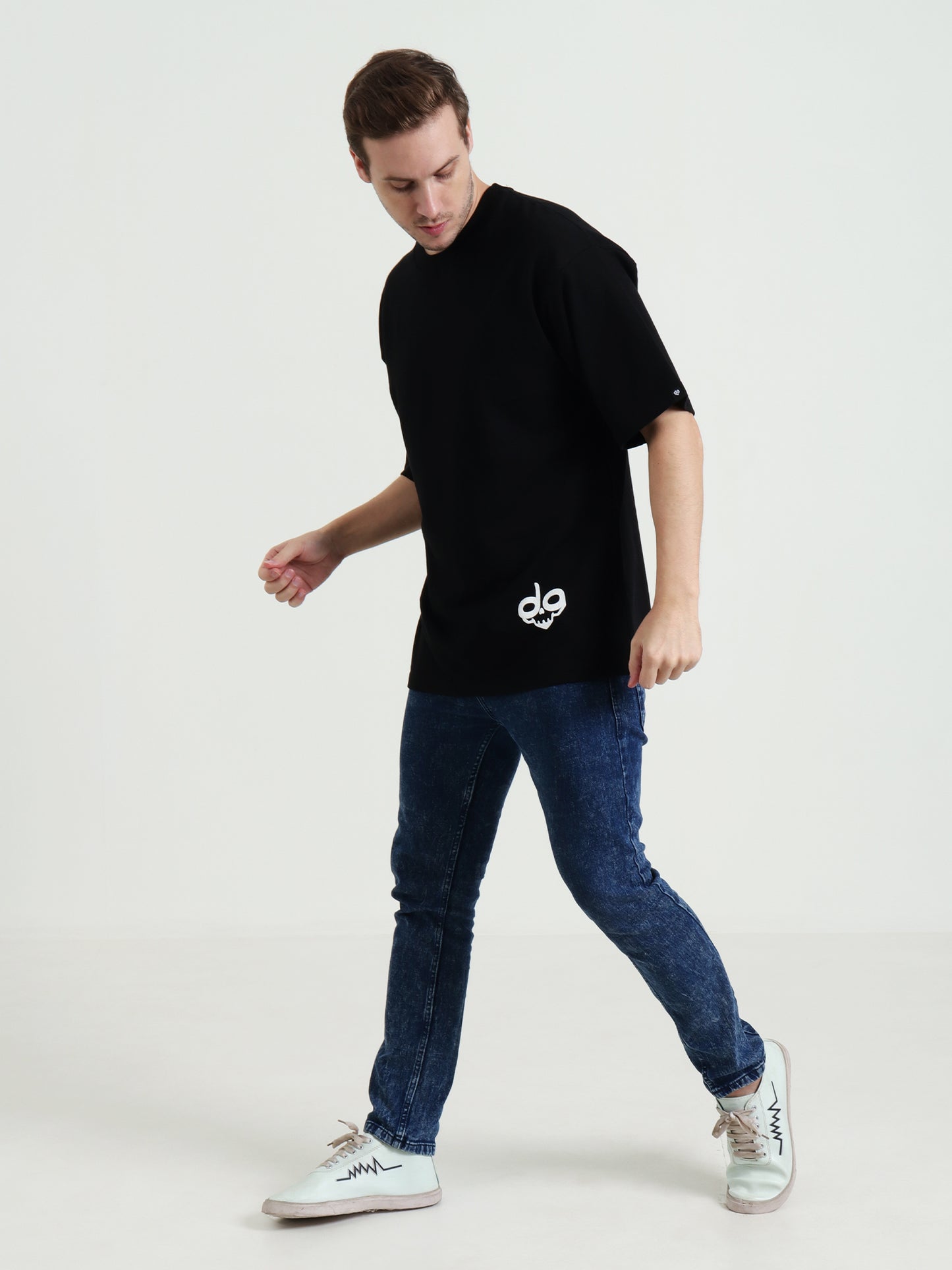Demongod Oversized Black Unisex T-Shirt – Demon Hornet Puff Print