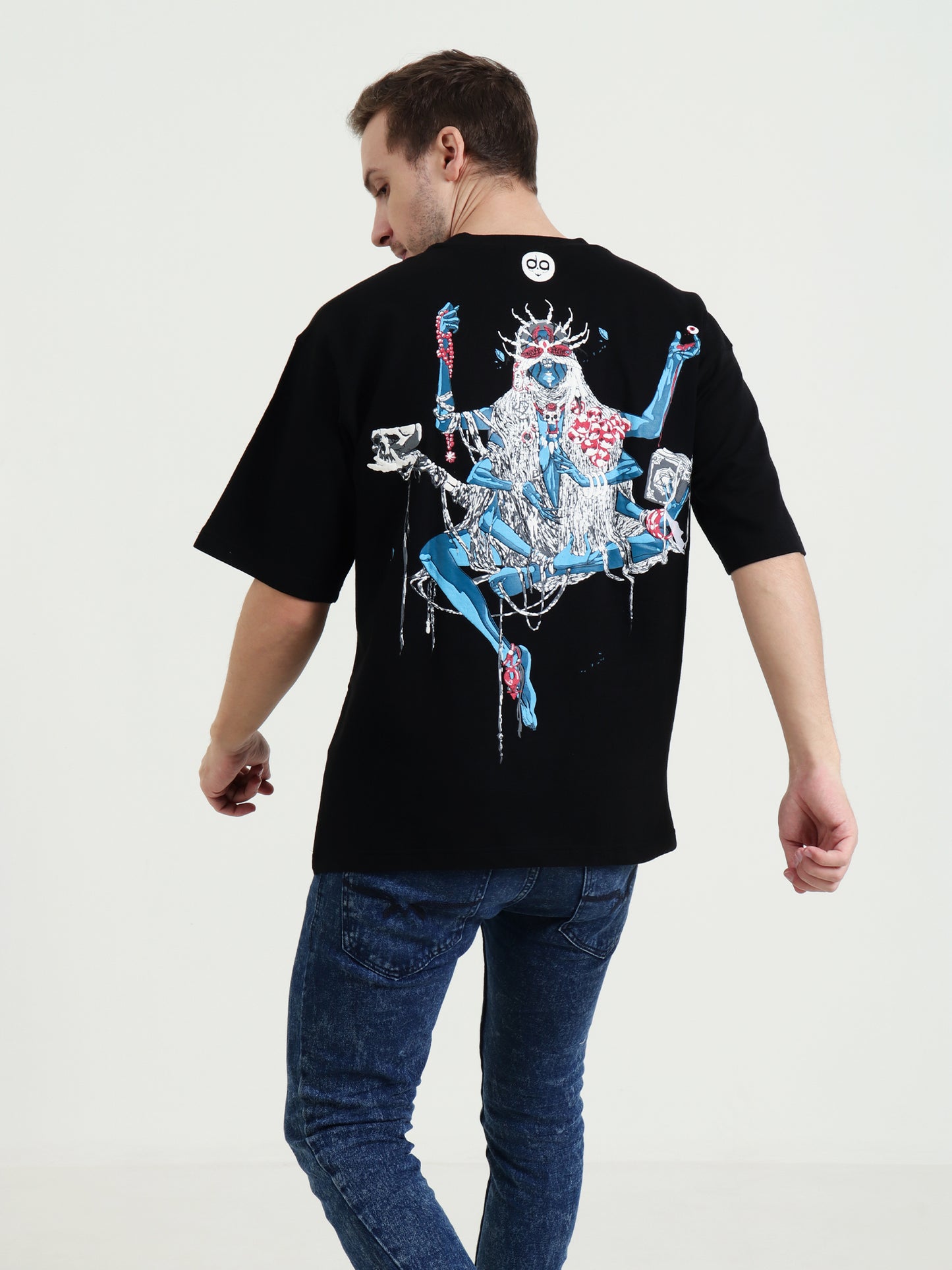 Demongod Oversized Black Unisex T-Shirt – Demon Goddess Puff Print