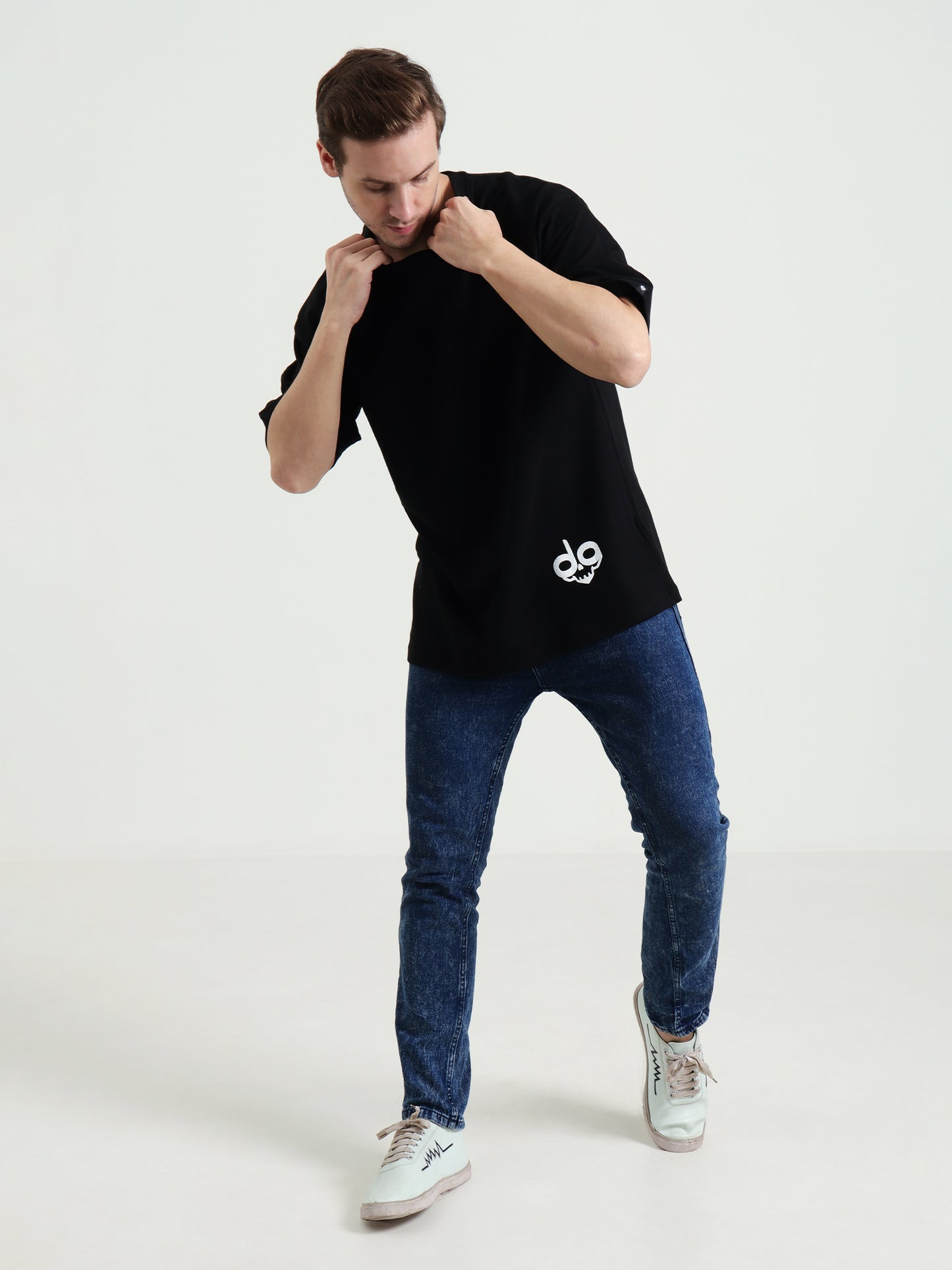 Demongod Oversized Black Unisex T-Shirt – Demon Hornet Puff Print