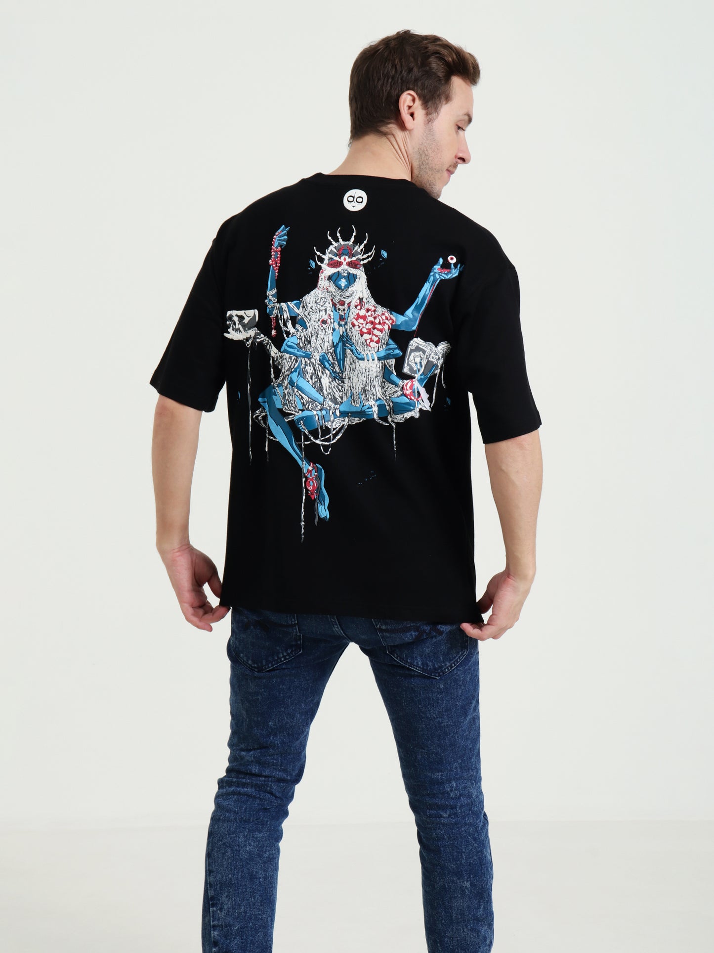 Demongod Oversized Black Unisex T-Shirt – Demon Goddess Puff Print