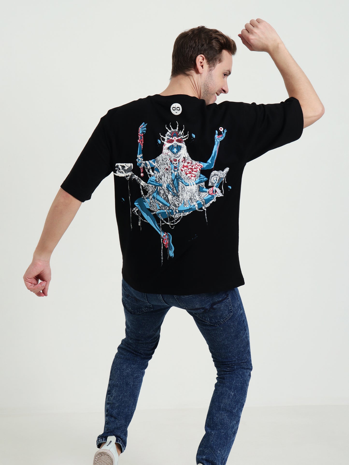 Demongod Oversized Black Unisex T-Shirt – Demon Goddess Puff Print