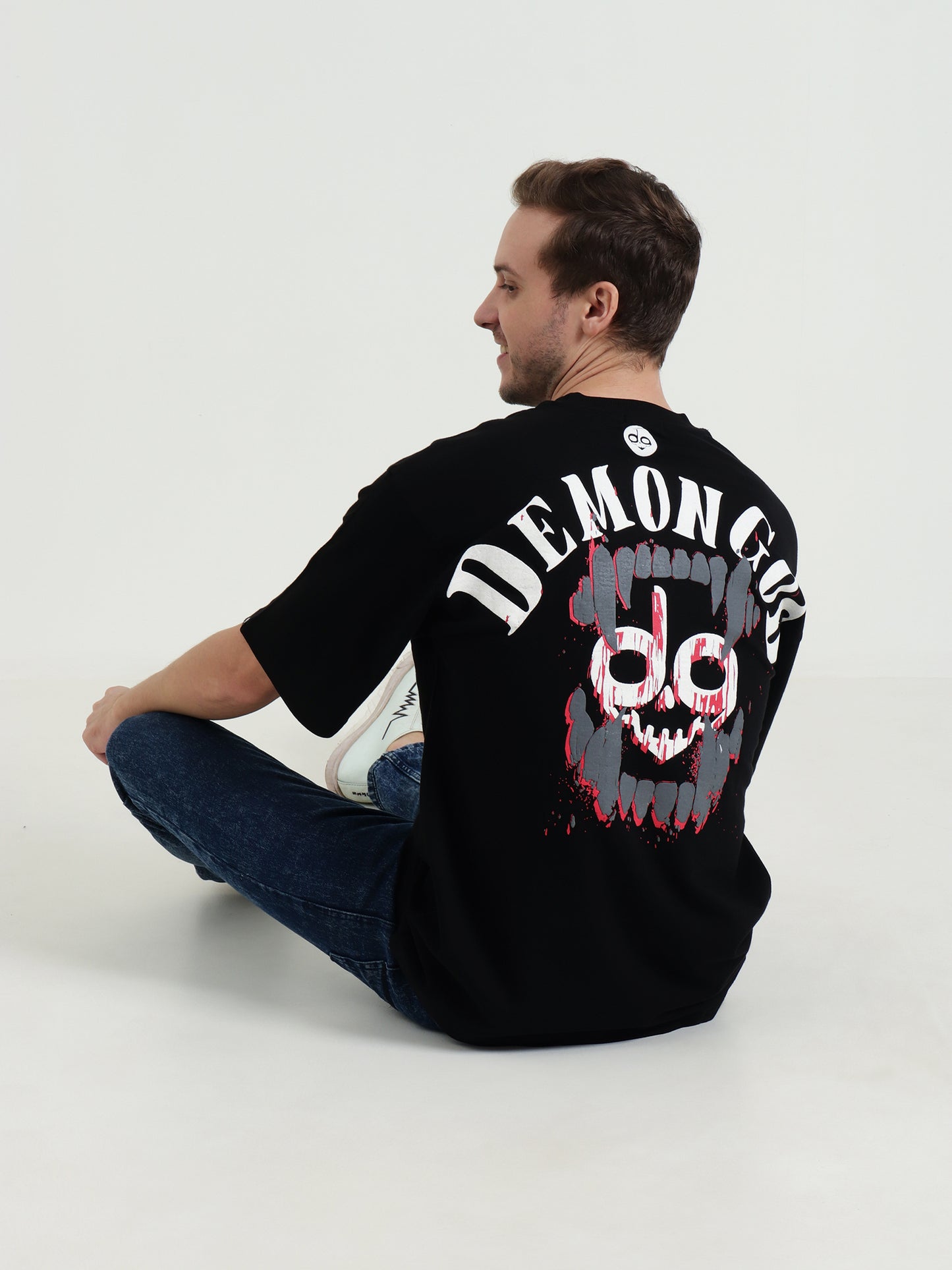 Demonbite Tee Oversized Black Unisex T-Shirt – Puff Print