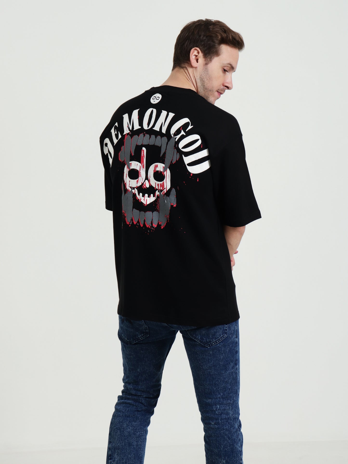Demonbite Tee Oversized Black Unisex T-Shirt –  Puff Print