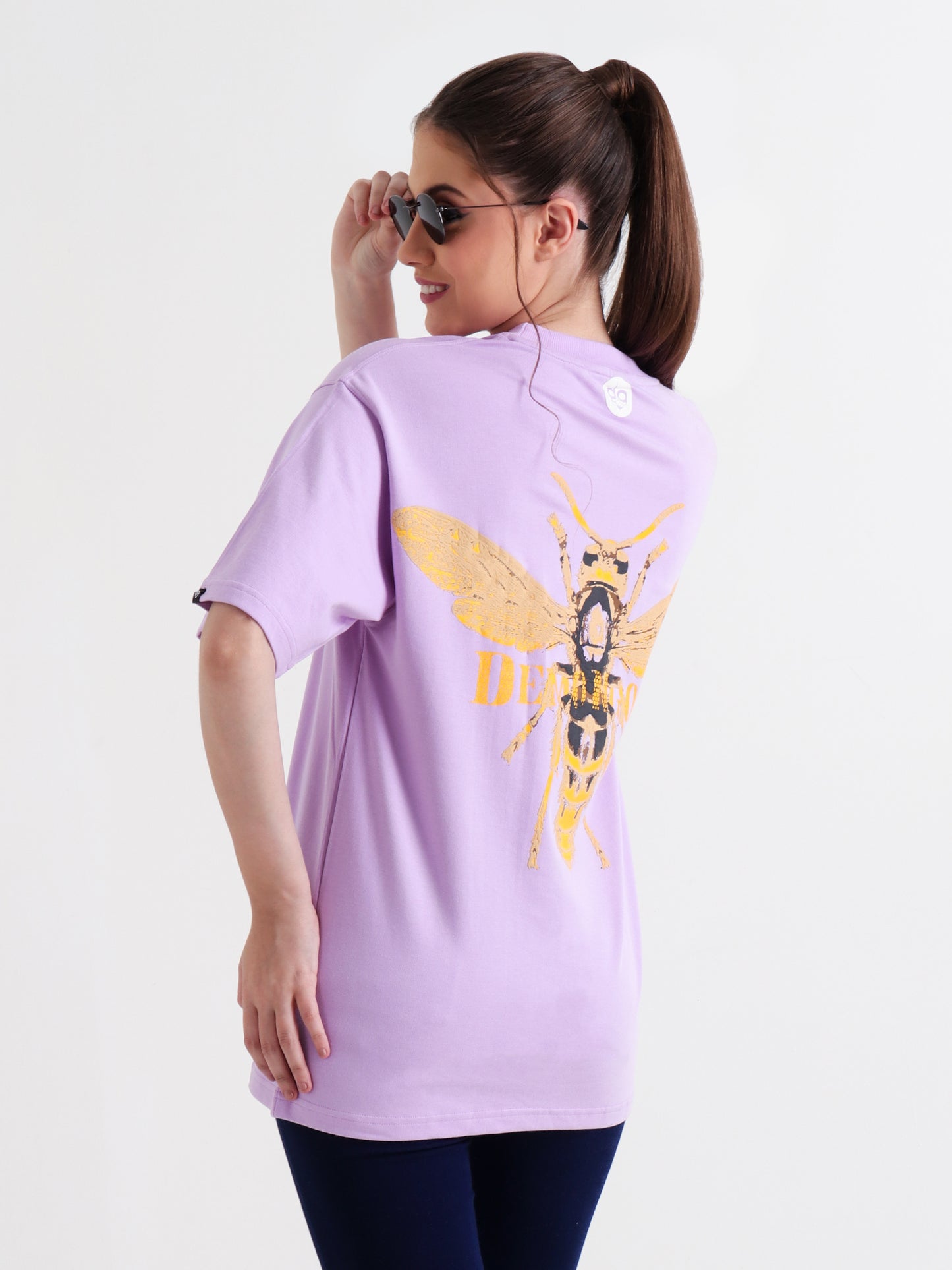 Yellow Death Oversized Lavender Unisex T-Shirt – Puff Print
