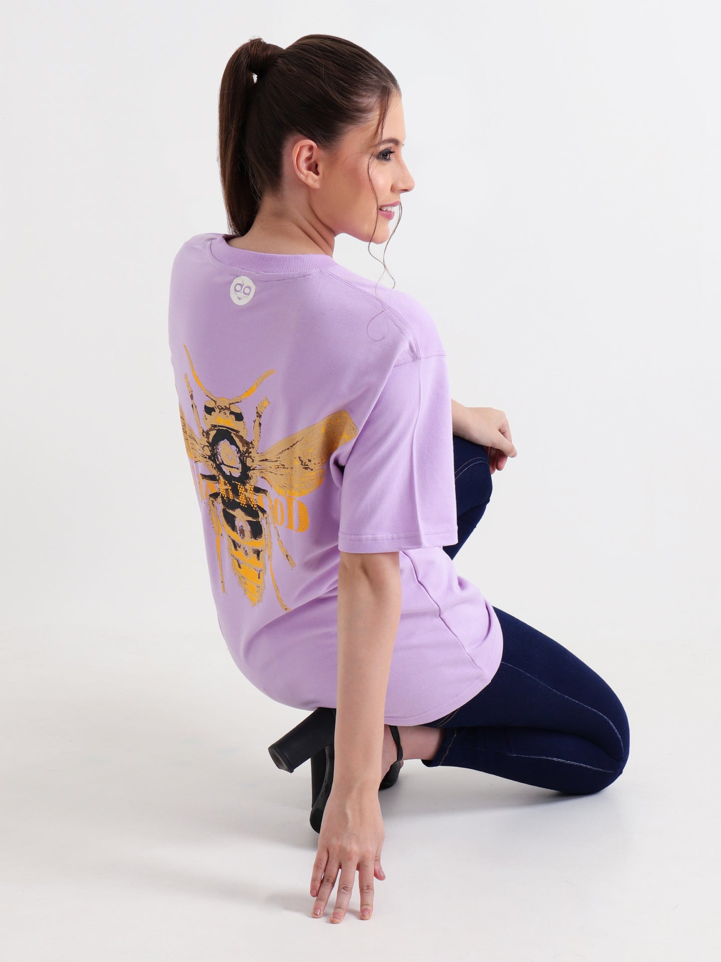 Yellow Death Oversized Lavender Unisex T-Shirt – Puff Print