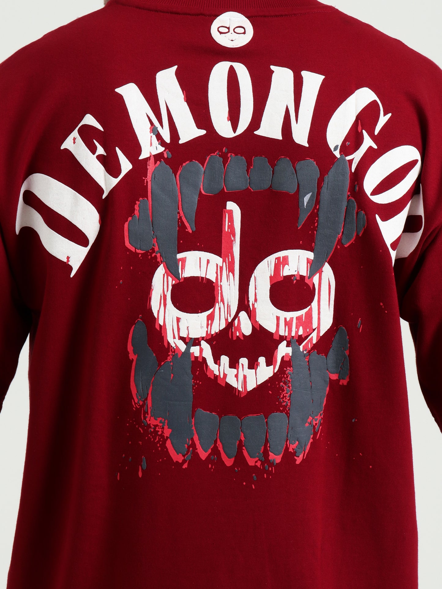 Demonbite Tee Oversized Skull Crusher Red Unisex T-Shirt – Puff Print