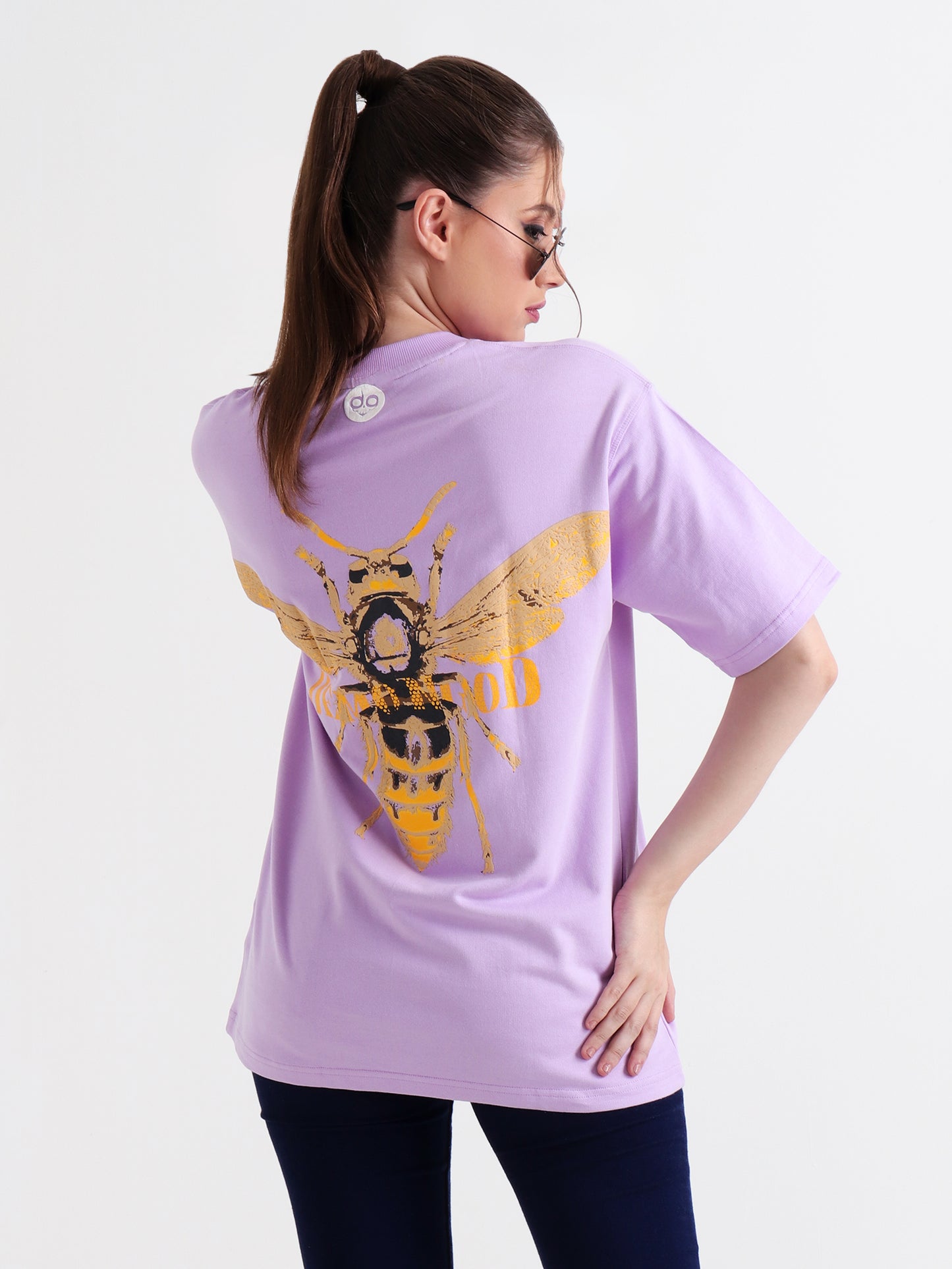 Yellow Death Oversized Lavender Unisex T-Shirt – Puff Print