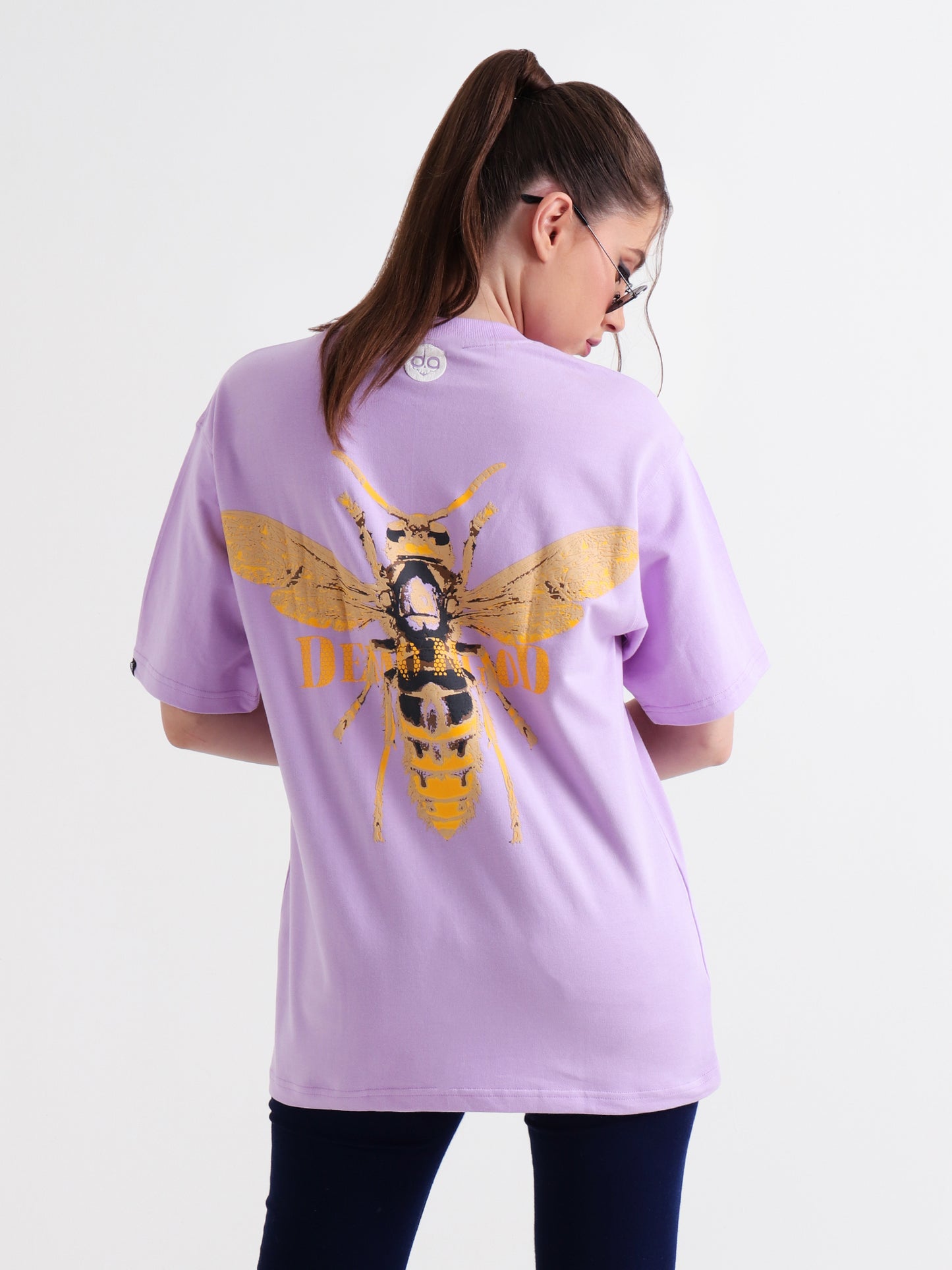 Yellow Death Oversized Lavender Unisex T-Shirt – Puff Print